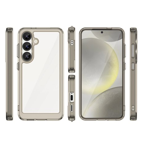 Etui silikonowe Outer Space Case z żelową ramką do Samsung Galaxy S25 - przezroczysto-czarne Etui silikonowe Outer Space Case z żelową ramką do Samsung Galaxy S25 - przezroczysto-czarne