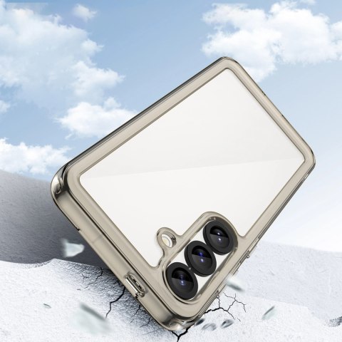 Etui silikonowe Outer Space Case z żelową ramką do Samsung Galaxy S25 - przezroczysto-czarne Etui silikonowe Outer Space Case z żelową ramką do Samsung Galaxy S25 - przezroczysto-czarne
