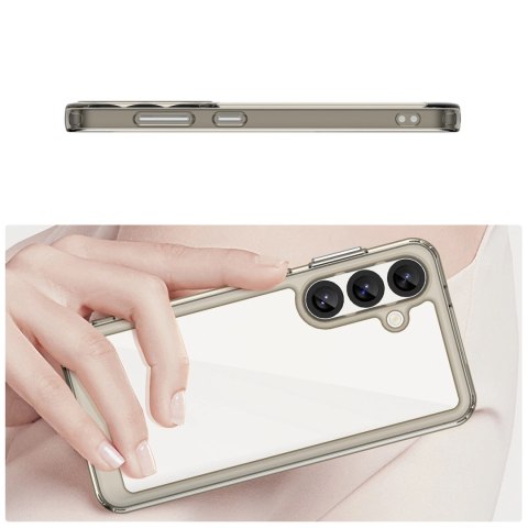 Etui silikonowe Outer Space Case z żelową ramką do Samsung Galaxy S25 - przezroczysto-czarne Etui silikonowe Outer Space Case z żelową ramką do Samsung Galaxy S25 - przezroczysto-czarne