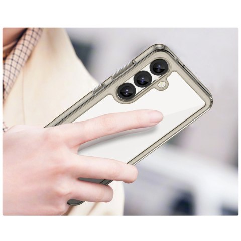 Etui silikonowe Outer Space Case z żelową ramką do Samsung Galaxy S25 - przezroczysto-czarne Etui silikonowe Outer Space Case z żelową ramką do Samsung Galaxy S25 - przezroczysto-czarne