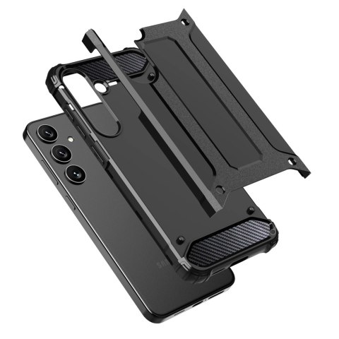 Hybrid Armor etui na Samsung Galaxy S25 pancerny hybrydowy pokrowiec - czarne Hybrid Armor etui na Samsung Galaxy S25 pancerny hybrydowy pokrowiec - czarne