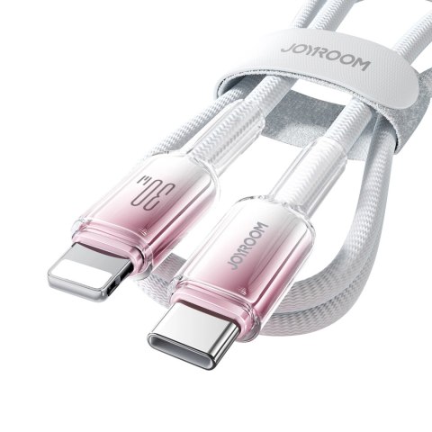 Kabel Joyroom S-A42 Crystal-Clear Series 30W USB-C - Lightning 1,2m - biały Kabel Joyroom S-A42 Crystal-Clear Series 30W USB-C - Lightning 1,2m - biały