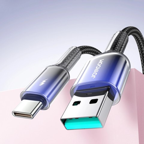 Kabel Joyroom S-A42 Crystal-Clear Series 3A USB-A - USB-C 1,2m - czarny Kabel Joyroom S-A42 Crystal-Clear Series 3A USB-A - USB-C 1,2m - czarny