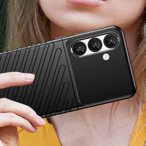 Thunder Case etui do Samsung Galaxy S25 silikonowy pancerny pokrowiec czarne Thunder Case etui do Samsung Galaxy S25 silikonowy pancerny pokrowiec czarne