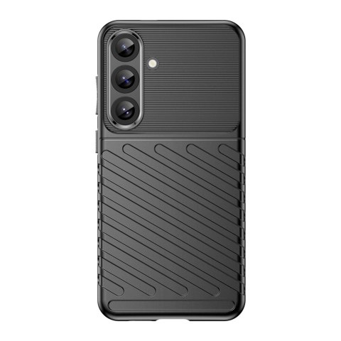 Thunder Case etui do Samsung Galaxy S25+ silikonowy pancerny pokrowiec - czarne Thunder Case etui do Samsung Galaxy S25+ silikonowy pancerny pokrowiec - czarne