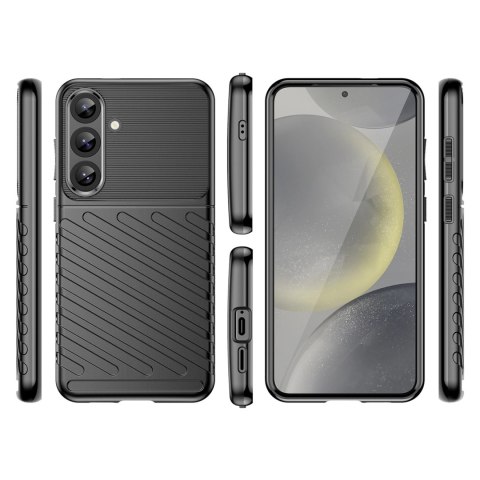 Thunder Case etui do Samsung Galaxy S25+ silikonowy pancerny pokrowiec - czarne Thunder Case etui do Samsung Galaxy S25+ silikonowy pancerny pokrowiec - czarne