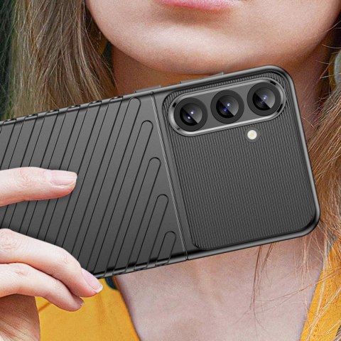 Thunder Case etui do Samsung Galaxy S25+ silikonowy pancerny pokrowiec - czarne Thunder Case etui do Samsung Galaxy S25+ silikonowy pancerny pokrowiec - czarne