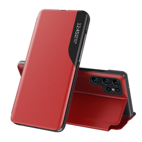 Eco Leather View Case etui do Samsung Galaxy S25 Ultra z klapką i podstawką - czerwone Eco Leather View Case etui do Samsung Galaxy S25 Ultra z klapką i podstawką - czerwone