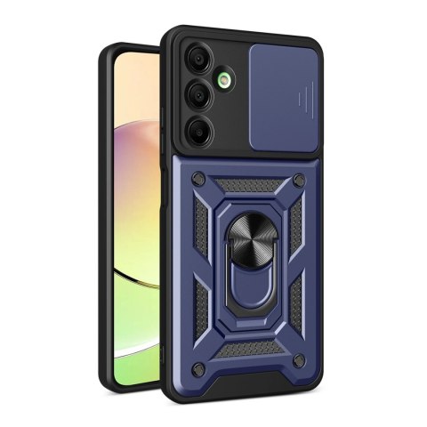 Etui pancerne Hybrid Armor Camshield z osłoną aparatu i metalowym ringiem do Samsung Galaxy A16 / A16 5G - niebieskie Etui pancerne Hybrid Armor Camshield z osłoną aparatu i metalowym ringiem do Samsung Galaxy A16 / A16 5G - niebieskie