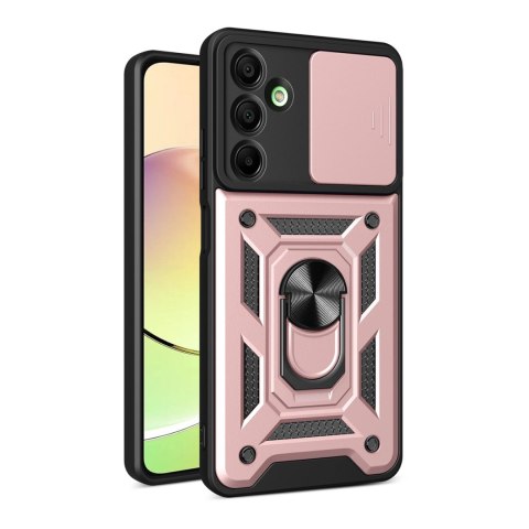 Etui pancerne Hybrid Armor Camshield z osłoną aparatu i metalowym ringiem do Samsung Galaxy A16 / A16 5G - różowe Etui pancerne Hybrid Armor Camshield z osłoną aparatu i metalowym ringiem do Samsung Galaxy A16 / A16 5G - różowe