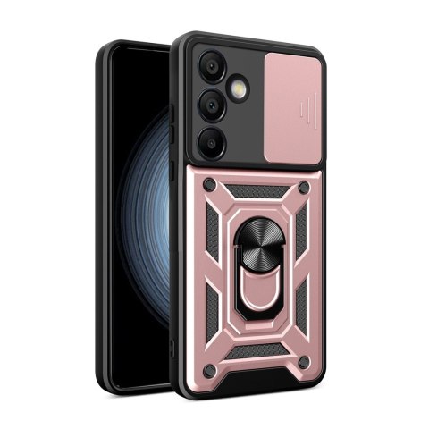 Etui pancerne Hybrid Armor Camshield z osłoną aparatu i metalowym ringiem do Samsung Galaxy S24 FE - różowe Etui pancerne Hybrid Armor Camshield z osłoną aparatu i metalowym ringiem do Samsung Galaxy S24 FE - różowe