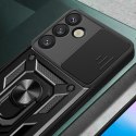 Etui pancerne Hybrid Armor Camshield z osłoną aparatu i metalowym ringiem do Samsung Galaxy S25+ - czarne