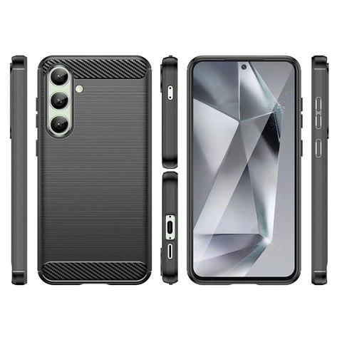 Etui silikonowe Carbon Case do Samsung Galaxy S24 FE - czarne Etui silikonowe Carbon Case do Samsung Galaxy S24 FE - czarne