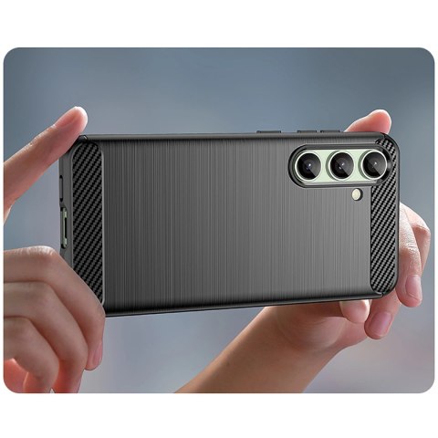 Etui silikonowe Carbon Case do Samsung Galaxy S24 FE - czarne Etui silikonowe Carbon Case do Samsung Galaxy S24 FE - czarne