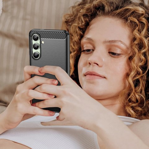 Etui silikonowe Carbon Case do Samsung Galaxy S24 FE - czarne Etui silikonowe Carbon Case do Samsung Galaxy S24 FE - czarne