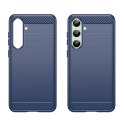 Etui silikonowe Carbon Case do Samsung Galaxy S24 FE - niebieskie