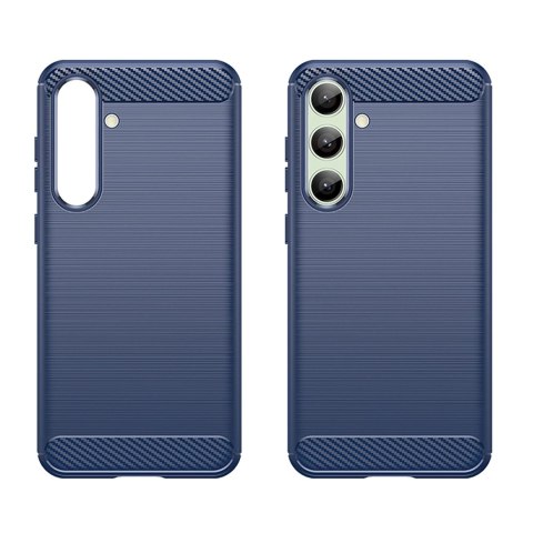 Etui silikonowe Carbon Case do Samsung Galaxy S24 FE - niebieskie Etui silikonowe Carbon Case do Samsung Galaxy S24 FE - niebieskie