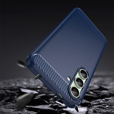Etui silikonowe Carbon Case do Samsung Galaxy S24 FE - niebieskie Etui silikonowe Carbon Case do Samsung Galaxy S24 FE - niebieskie