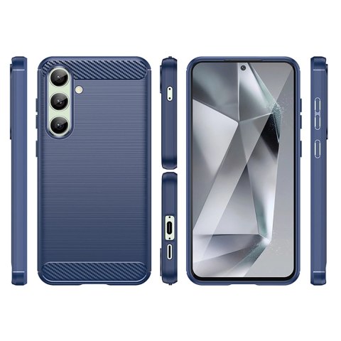 Etui silikonowe Carbon Case do Samsung Galaxy S24 FE - niebieskie Etui silikonowe Carbon Case do Samsung Galaxy S24 FE - niebieskie
