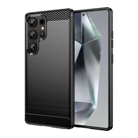 Etui silikonowe Carbon Case do Samsung Galaxy S25 Ultra - czarne Etui silikonowe Carbon Case do Samsung Galaxy S25 Ultra - czarne