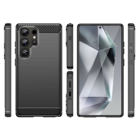 Etui silikonowe Carbon Case do Samsung Galaxy S25 Ultra - czarne Etui silikonowe Carbon Case do Samsung Galaxy S25 Ultra - czarne
