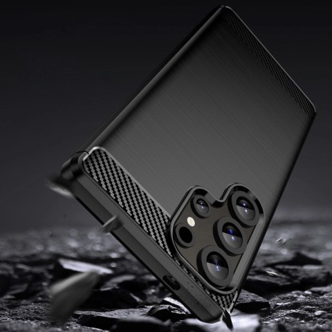 Etui silikonowe Carbon Case do Samsung Galaxy S25 Ultra - czarne Etui silikonowe Carbon Case do Samsung Galaxy S25 Ultra - czarne