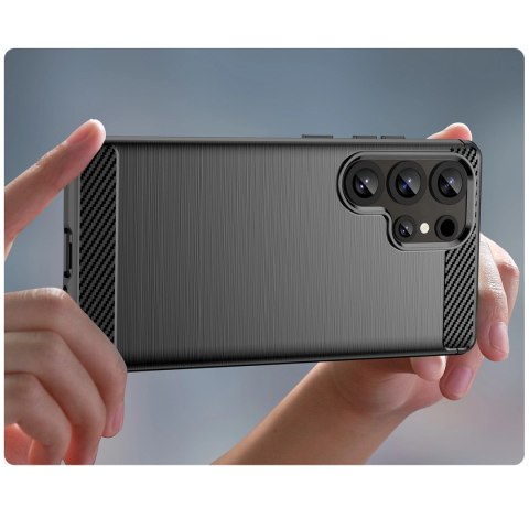 Etui silikonowe Carbon Case do Samsung Galaxy S25 Ultra - czarne Etui silikonowe Carbon Case do Samsung Galaxy S25 Ultra - czarne