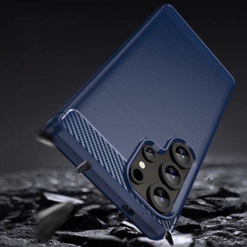 Etui silikonowe Carbon Case do Samsung Galaxy S25 Ultra - niebieskie Etui silikonowe Carbon Case do Samsung Galaxy S25 Ultra - niebieskie