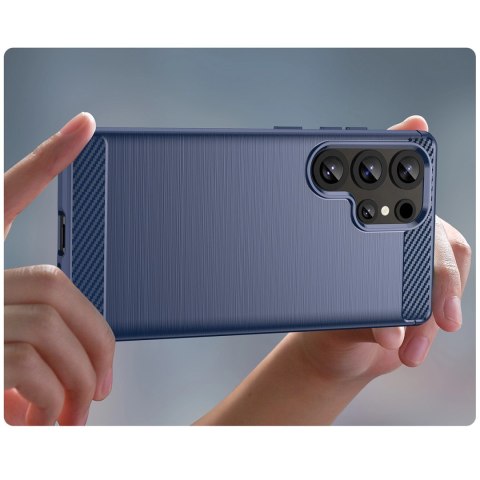 Etui silikonowe Carbon Case do Samsung Galaxy S25 Ultra - niebieskie Etui silikonowe Carbon Case do Samsung Galaxy S25 Ultra - niebieskie