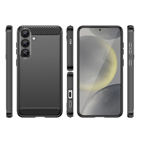 Etui silikonowe Carbon Case do Samsung Galaxy S25+ - czarne Etui silikonowe Carbon Case do Samsung Galaxy S25+ - czarne