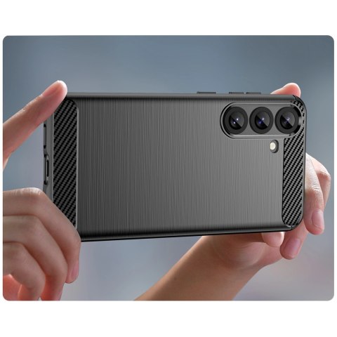 Etui silikonowe Carbon Case do Samsung Galaxy S25+ - czarne Etui silikonowe Carbon Case do Samsung Galaxy S25+ - czarne