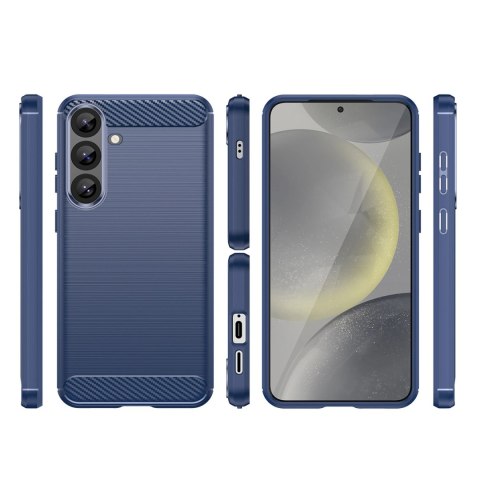 Etui silikonowe Carbon Case do Samsung Galaxy S25+ - niebieskie Etui silikonowe Carbon Case do Samsung Galaxy S25+ - niebieskie