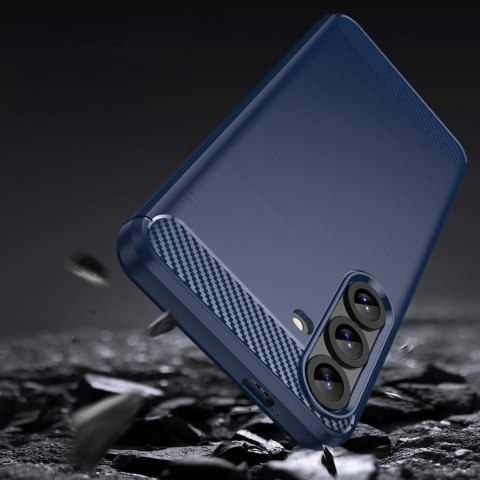 Etui silikonowe Carbon Case do Samsung Galaxy S25+ - niebieskie Etui silikonowe Carbon Case do Samsung Galaxy S25+ - niebieskie