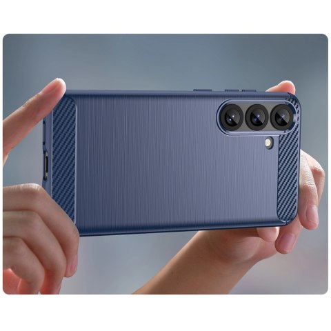 Etui silikonowe Carbon Case do Samsung Galaxy S25+ - niebieskie Etui silikonowe Carbon Case do Samsung Galaxy S25+ - niebieskie