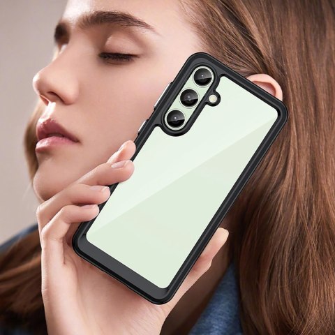 Etui silikonowe Outer Space Case z żelową ramką do Samsung Galaxy S24 FE - czarne Etui silikonowe Outer Space Case z żelową ramką do Samsung Galaxy S24 FE - czarne