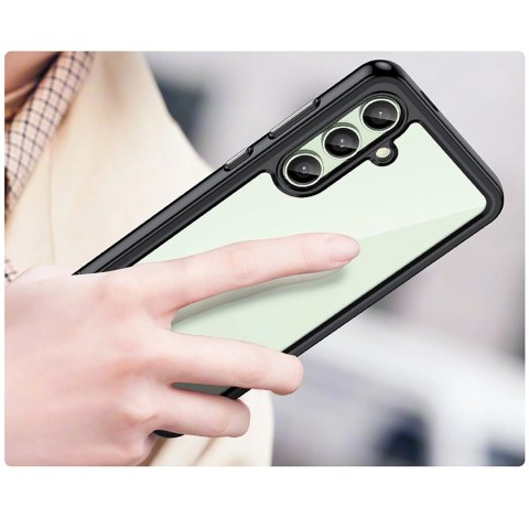 Etui silikonowe Outer Space Case z żelową ramką do Samsung Galaxy S24 FE - czarne Etui silikonowe Outer Space Case z żelową ramką do Samsung Galaxy S24 FE - czarne