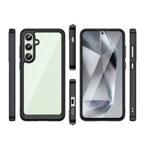 Etui silikonowe Outer Space Case z żelową ramką do Samsung Galaxy S24 FE - czarne Etui silikonowe Outer Space Case z żelową ramką do Samsung Galaxy S24 FE - czarne
