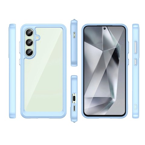 Etui silikonowe Outer Space Case z żelową ramką do Samsung Galaxy S24 FE - niebieskie Etui silikonowe Outer Space Case z żelową ramką do Samsung Galaxy S24 FE - niebieskie