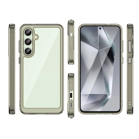 Etui silikonowe Outer Space Case z żelową ramką do Samsung Galaxy S24 FE - przezroczysto-czarne Etui silikonowe Outer Space Case z żelową ramką do Samsung Galaxy S24 FE - przezroczysto-czarne