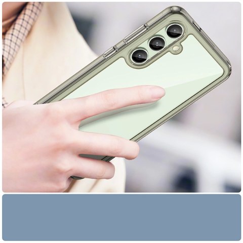 Etui silikonowe Outer Space Case z żelową ramką do Samsung Galaxy S24 FE - przezroczysto-czarne Etui silikonowe Outer Space Case z żelową ramką do Samsung Galaxy S24 FE - przezroczysto-czarne