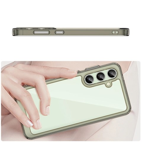 Etui silikonowe Outer Space Case z żelową ramką do Samsung Galaxy S24 FE - przezroczysto-czarne Etui silikonowe Outer Space Case z żelową ramką do Samsung Galaxy S24 FE - przezroczysto-czarne