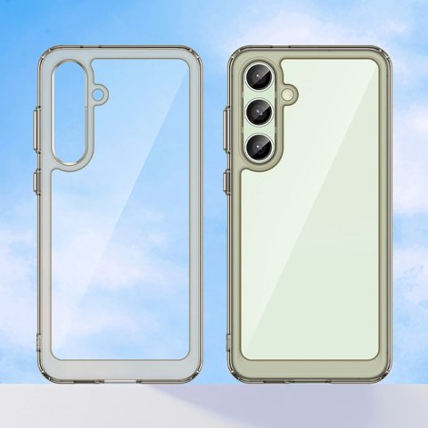 Etui silikonowe Outer Space Case z żelową ramką do Samsung Galaxy S24 FE - przezroczysto-czarne Etui silikonowe Outer Space Case z żelową ramką do Samsung Galaxy S24 FE - przezroczysto-czarne