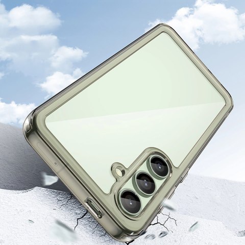 Etui silikonowe Outer Space Case z żelową ramką do Samsung Galaxy S24 FE - przezroczysto-czarne Etui silikonowe Outer Space Case z żelową ramką do Samsung Galaxy S24 FE - przezroczysto-czarne