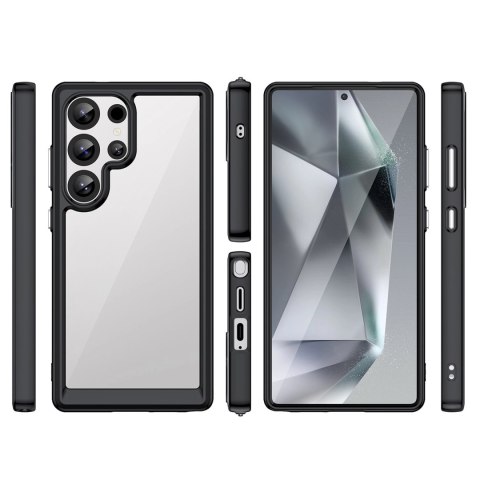 Etui silikonowe Outer Space Case z żelową ramką do Samsung Galaxy S25 Ultra - czarne Etui silikonowe Outer Space Case z żelową ramką do Samsung Galaxy S25 Ultra - czarne