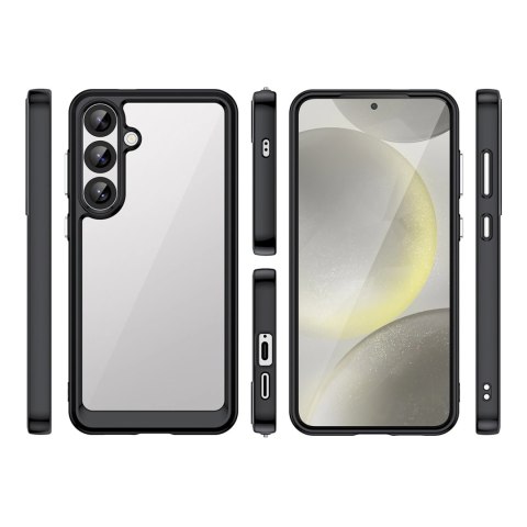 Etui silikonowe Outer Space Case z żelową ramką do Samsung Galaxy S25+ - czarne Etui silikonowe Outer Space Case z żelową ramką do Samsung Galaxy S25+ - czarne
