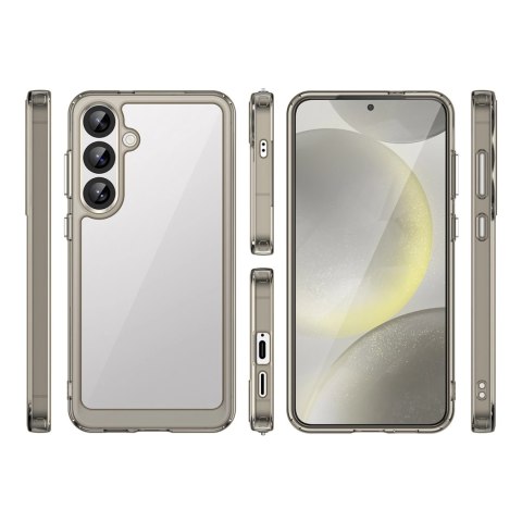 Etui silikonowe Outer Space Case z żelową ramką do Samsung Galaxy S25+ - przezroczysto-czarne Etui silikonowe Outer Space Case z żelową ramką do Samsung Galaxy S25+ - przezroczysto-czarne