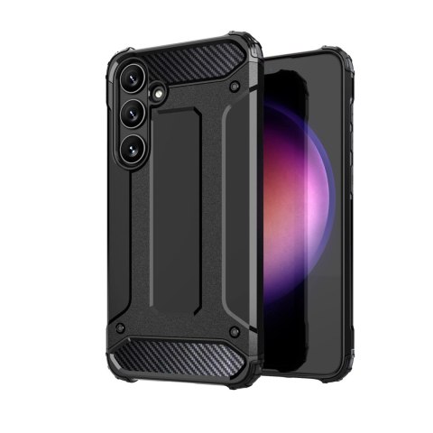 Hybrid Armor etui na Samsung Galaxy S24 FE pancerny hybrydowy pokrowiec - czarne Hybrid Armor etui na Samsung Galaxy S24 FE pancerny hybrydowy pokrowiec - czarne