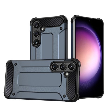 Hybrid Armor etui na Samsung Galaxy S24 FE pancerny hybrydowy pokrowiec - niebieskie Hybrid Armor etui na Samsung Galaxy S24 FE pancerny hybrydowy pokrowiec - niebieskie
