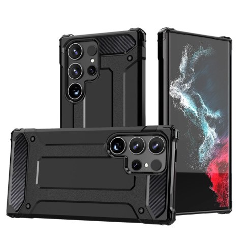 Hybrid Armor etui na Samsung Galaxy S25 Ultra pancerny hybrydowy pokrowiec - czarne Hybrid Armor etui na Samsung Galaxy S25 Ultra pancerny hybrydowy pokrowiec - czarne