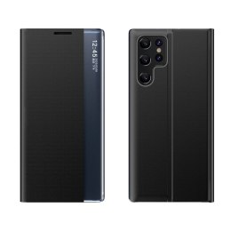 New Sleep Case etui do Samsung Galaxy S24 FE pokrowiec z klapką i podstawką - czarne